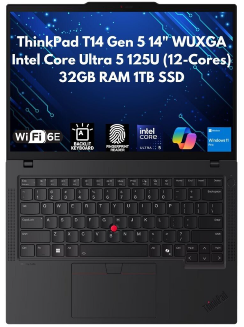 New Lenovo ThinkPad T14 Gen 5 14" WUXGA Ultra 5 125U 32GB 1TB SSD FPR IRCam W11P