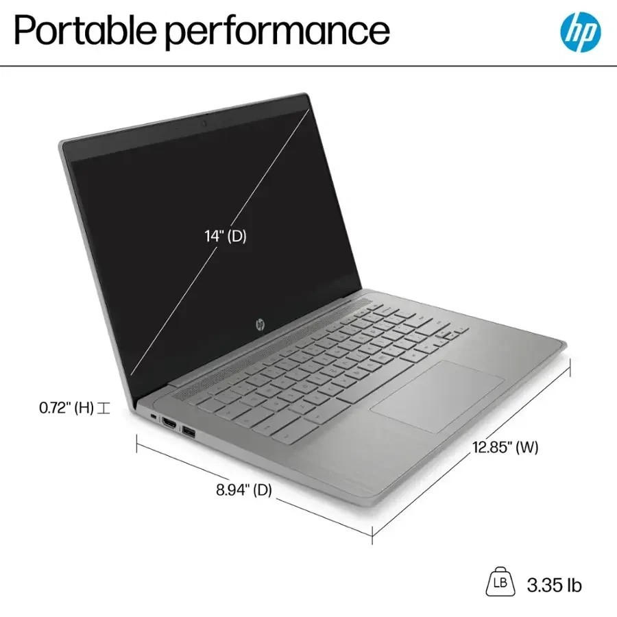 New HP Chromebook 14" HD Quad-Core Celeron N4500 4GB 64GB eMMC Webcam Chrome OS - Image 6