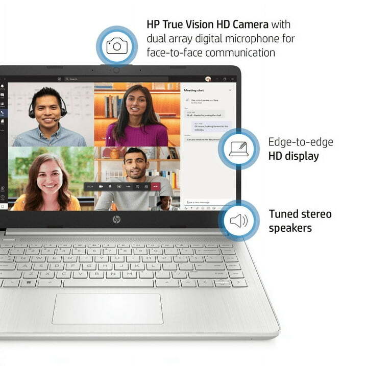 HP Laptop 14" HD Intel Core i3-1115G4 12GB 128GB SSD Webcam Windows 11 Silver - Image 4