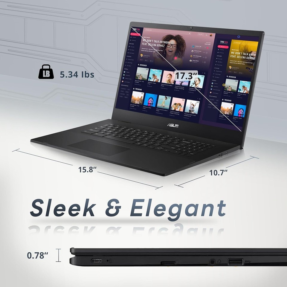 ASUS Chromebook CX1 17.3" FHD Celeron N4500 4GB 128GB eMMC Cam Chrome OS - Image 8