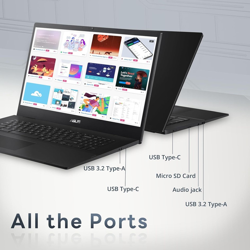 ASUS Chromebook CX1 17.3" FHD Celeron N4500 4GB 128GB eMMC Cam Chrome OS - Image 9