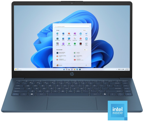 HP Laptop 14" HD Quad-Core Intel N150 16GB RAM 128GB UFS Webcam Windows 11 Blue