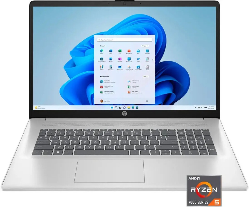 New HP 17.3" FHD Laptop 6-Core Ryzen 5 7430U 8GB 512GB PCIe SSD Webcam Windows11 - Image 2