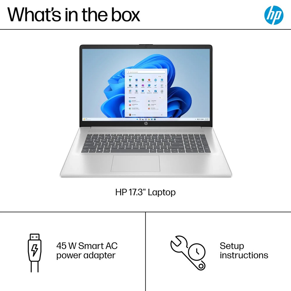New HP 17.3" FHD Laptop 6-Core Ryzen 5 7430U 8GB 512GB PCIe SSD Webcam Windows11 - Image 9