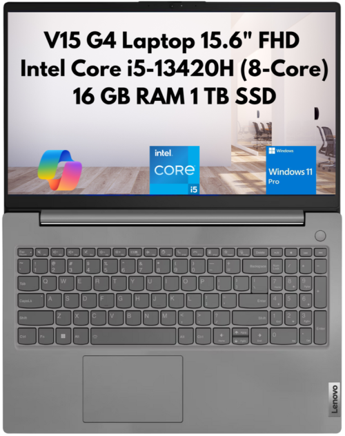 New Lenovo V15 Gen 4 15.6" FHD 8-Core i5-13420H 16GB 1TB SSD Webcam Win 11 Pro