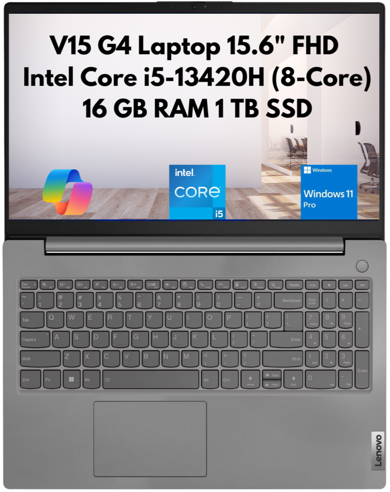 New Lenovo V15 Gen 4 15.6" FHD 8-Core i5-13420H 16GB 1TB SSD Webcam Win 11 Pro