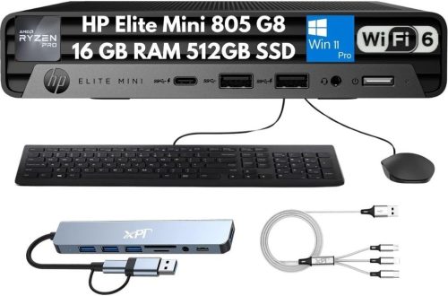 New HP Elite Mini 805 G8 Desktop Ryzen 5 PRO 5650G 16GB 512GB SSD WiFi Win11Pro
