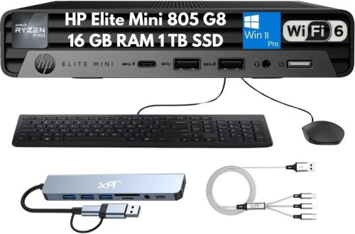 HP Elite Mini 805 G8 Desktop Ryzen 5 PRO 5650G 16GB 1TB SSD WiFi Docking W11Pro
