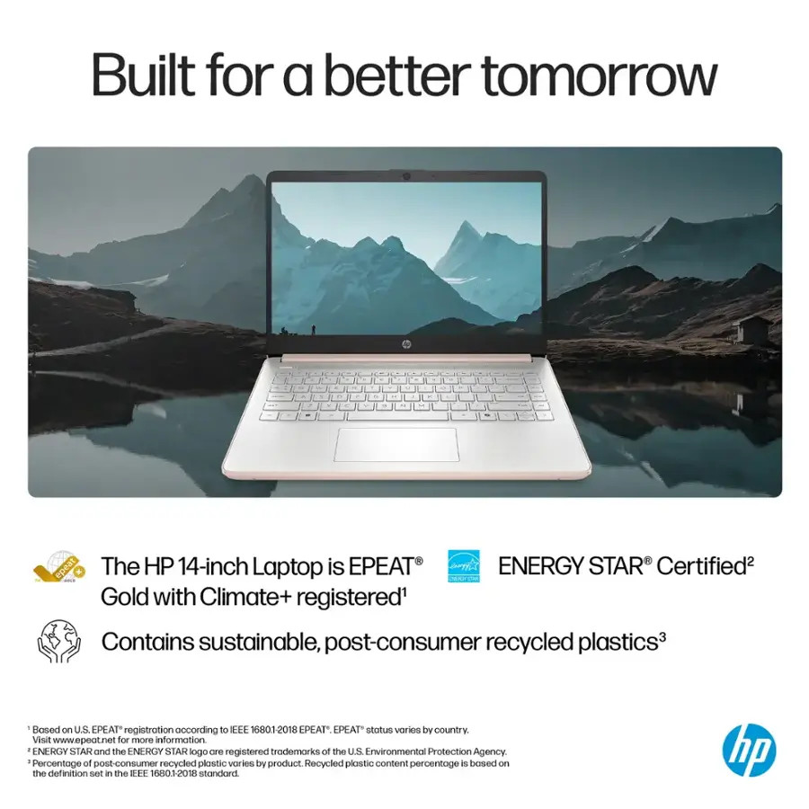 New HP Laptop 14" HD Intel N150 4GB 128GB UFS Webcam Office 365 Win 11 S Gold - Image 12