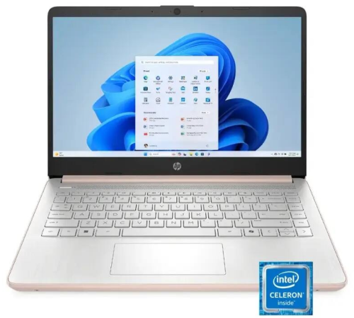 New HP Laptop 14" HD Intel N4500 4GB 64GB eMMC Webcam Office 365 Win 11 S Gold