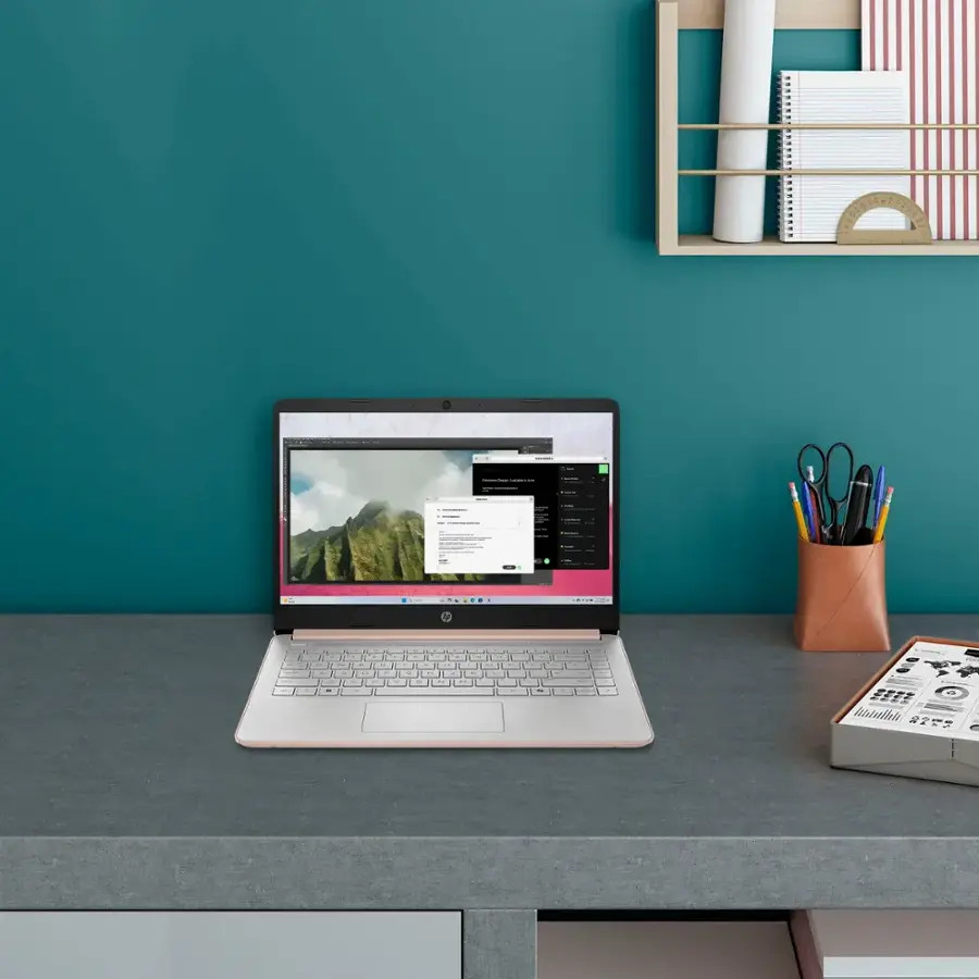 New HP Laptop 14" HD Intel N150 4GB 128GB UFS Webcam Office 365 Win 11 S Gold - Image 14