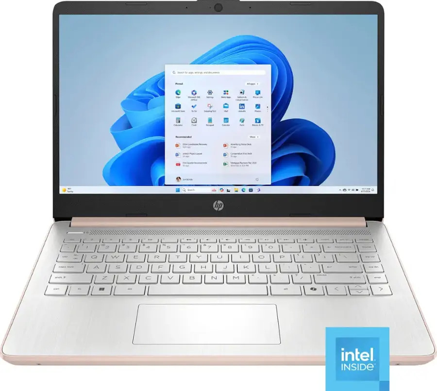 New HP Laptop 14" HD Intel N150 4GB 128GB UFS Webcam Office 365 Win 11 S Gold
