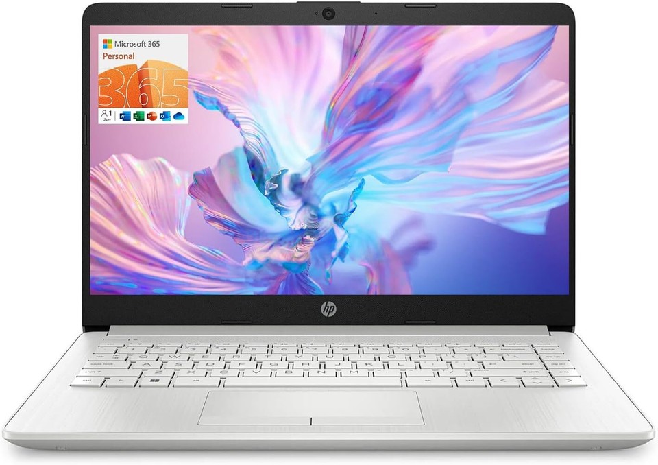 HP Laptop 14" HD Intel Celeron N4120 4GB 64GB eMMC Webcam Office 365 Silver