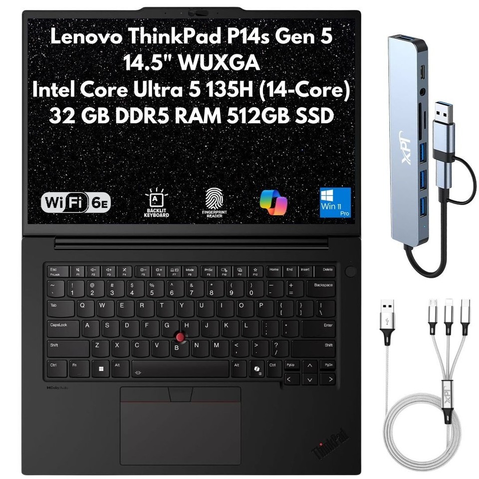 Lenovo ThinkPad P14s Gen 5 14.5" WUXGA Ultra 5 135H 32GB 512GB SSD IR Cam FPR