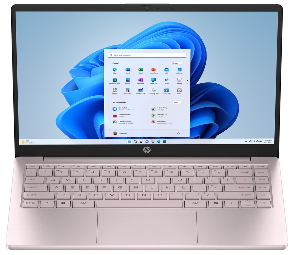 HP Laptop 14" HD Quad-Core Intel N150 4GB RAM 128GB UFS Webcam Windows 11 Pink - Image 6