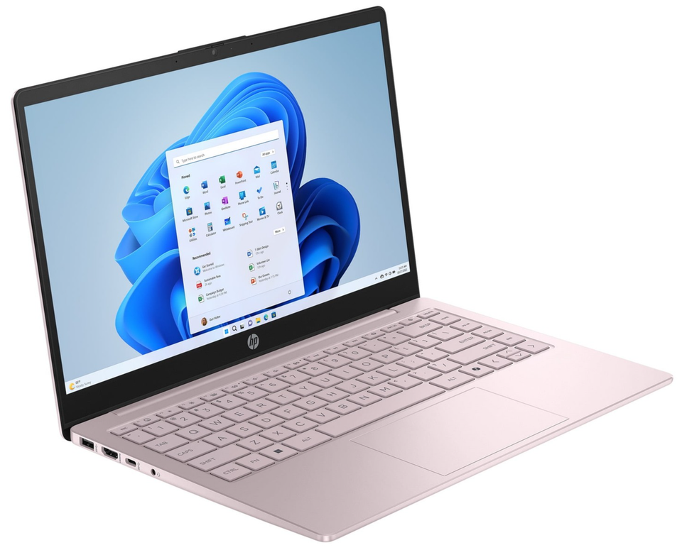 HP Laptop 14" HD Quad-Core Intel N150 16GB RAM 128GB UFS Webcam Windows 11 Pink - Image 2