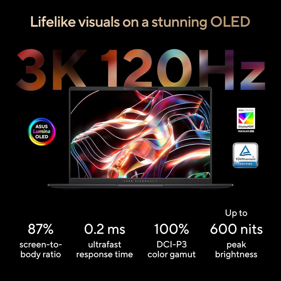 Asus VivoBook S14 14" 3K OLED 120Hz Ryzen AI 9 365 24GB 512GB SSD IR Cam Win 11 - Image 6