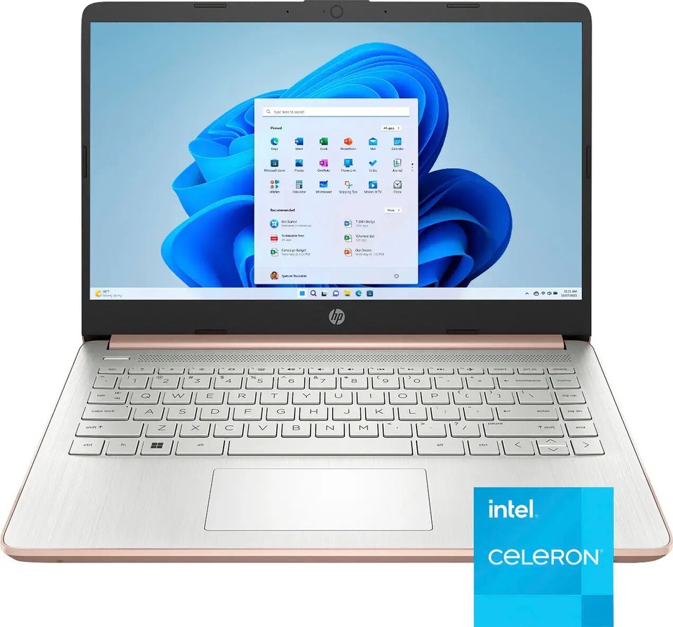 HP Laptop 14" HD Intel Celeron N4120 4GB 128GB eMMC Cam Office 365 Win 11 S Gold - Image 4