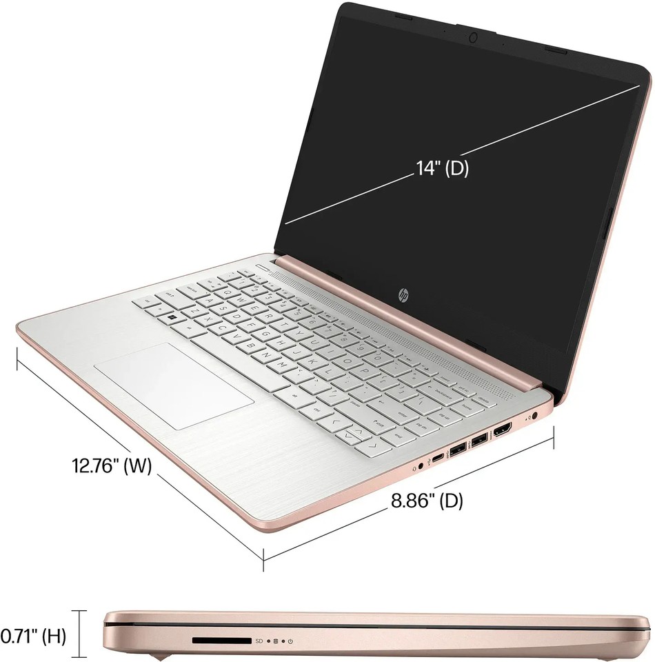 HP Laptop 14" HD Intel Celeron N4120 4GB 128GB eMMC Cam Office 365 Win 11 S Gold - Image 9