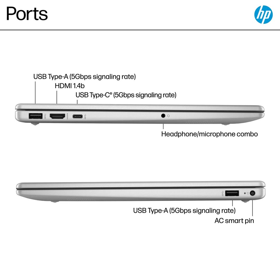HP 15.6" HD Touch Laptop 6-Core i3-1215U 8GB 256GB PCIe SSD Webcam Windows 11 - Image 7