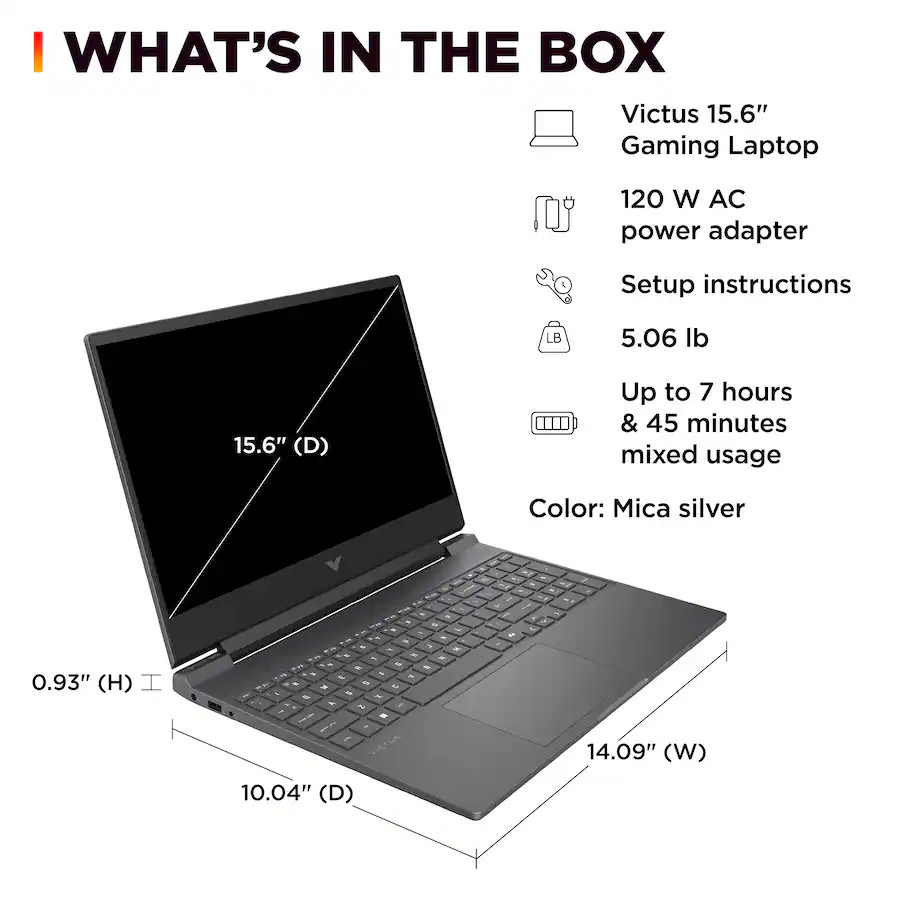 HP Victus Gaming 15.6" 144Hz FHD Ryzen 7 7445HS 16GB 512GB SSD RTX 4050 Win 11 - Image 11