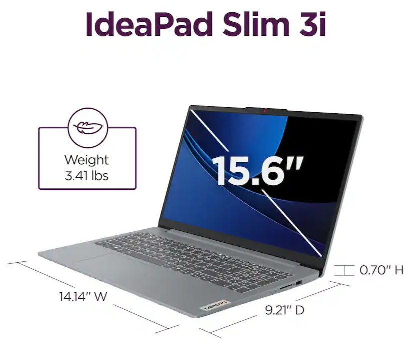 Lenovo IdeaPad Slim 3 15.6" FHD 4-Core Intel N150 8GB 128GB UFS Cam WiFi W11 - Image 12