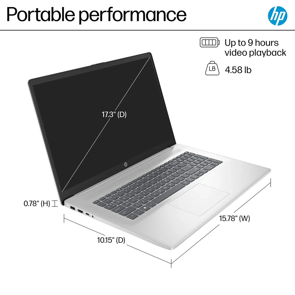 New HP 17.3" FHD 10-Core i7-1355U 16GB RAM 1TB PCIe SSD Webcam Wi-Fi 6 Win 11 - Image 4