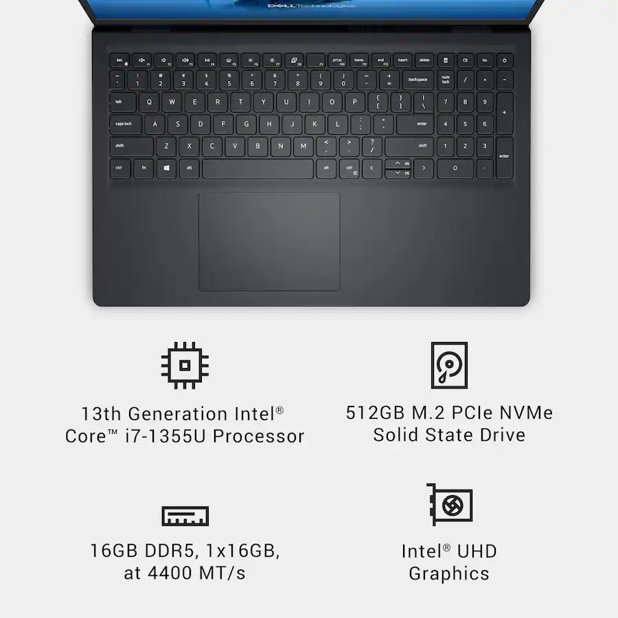 Dell 15 LDC15250 15.6" FHD Touch Core i7-1355U 16GB 512GB NVMe SSD Webcam Win 11 - Image 3
