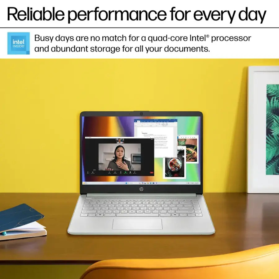 New HP Laptop 14" HD Intel N150 4GB 128GB UFS Webcam Office 365 Win 11 S Green - Image 6